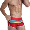 Heren onderbroek badpak zwembroek strippen strip strand shorts badmode surfsnelle droge korte boxer badpakken boardshort ondergoed