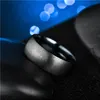 American Popular Men's Classic Black Custom Ring 8MM Width Titanium Steel Matte Surface Letter Engraved Rings High Quality Wholesale Price