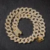 Iced Out Miami Cuban Link Chain Mens Rose Gold Chains Thick Necklace Bracelet Fashion Hip Hop Jewelry