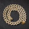 Iced Out Miami Cuban Link Chain Mens Rose Gold Chains Thick Moissanite Necklace Armband Fashion Hip Hop smycken