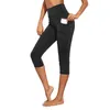 Pantaloni da donna Donna Yoga Vita alta Controllo della pancia Leggings sportivi elasticizzati con tasche per allenamento in palestra a casa Capris da donna