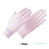 Summer Women Sun Protection Gloves Fashion Candy Color Non-Slip Breathable Thin Silk Cycling Fishing Driving Five Fingers