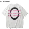 Gonthwid Oversized Tees Shirts Hip Hop Chain Heart Print Punk Rock Gothic Tshirts Streetwear Fashion Harajuku Casual Cotton Tops 210714