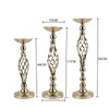 Candle Holders Elegant Gold/ Silver Flowers Vases Romantic Dining Table Centerpieces Flower Rack For Wedding Party Decoration