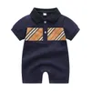 Cute Summer Baby Boys Girls Pagliaccetti a righe Cotton Toddler Tute a maniche corte Vestiti appena nati Tutine per bambini 0-24 mesi