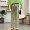 Neploe Coreano Tie Dye Pantaloni Della Tuta Delle Donne di Modo Allentato Drappo Pantaloni A Vita Alta Casual Pantaloni Gamba Larga Dritta Mujer Pantalones 210422