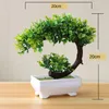 Sztuczne rośliny donite bonsai zielone małe drzewo fałszywe kwiaty ozdoby do ogrodu domowego el dekoracje 8686711
