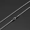 Stainless Steel Rope Chain Necklace 2-5mm Never Fade Waterproof Choker Necklaces Men Women Twist Hip Hop Jewelry 316L Silver Chains Gifts 18-24 Inches
