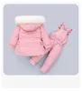 Piumino da bambina Set Piumino da bambino per bambini Abbigliamento per bambini Inverno -15 Tuta da neve 2 pezzi Capispalla caldo e morbido per bambini 1-5 anni H0909