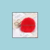 Keychains Fashion Aessories Fur Keychain 1Pc Cute Pompom Fake Ball Key Chain Fluffy Pompon Keyring Bag Charms Ring Llaveros Chaveiros Drop D