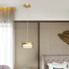 Lampade a sospensione Deyidn Lampadario nordico in oro nero per isola cucina a sospensione Lampada a tre teste a tre teste in cristallo rotondo Bar LED El VillaPendant