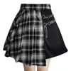YBYR Harajuku Jupe plissée gothique irrégulière a-ligne taille haute jupes à carreaux punk sexy clubwear lâche mini jupe XS-4XL 210721