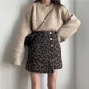 Leopard старинные женщины юбки высокие талии ins ins in line korean все матч mini юбка 19304 210415