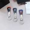 Luxury Designer classic Key Rings fine steel Car Keys Ring Two Layer Calf Chain With Cross Print Top Gift