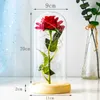 Party Favor Valentines Day Gifts For Girlfriend Eternal Rose LED Light Foil Flower In Glass Cover Wedding Favors And Bridesmaid Gift