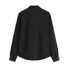 Mulheres Blusas Coloque-se colar de outono camisas de manga comprida solta casual preto vintage harajuku feminino cardigan mulheres tops camisa 210417