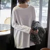 Artı Boyutu Casual Kadın Üstleri Ve Bluzlar Sonbahar Uzun Kollu Gevşek Zarif Beyaz Gömlek Pamuk Blusas de Mujer 10193 210512