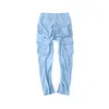 High Street Multi-Pocket Pants Sweatpants Män och kvinnor som drabbas av solid Casual Harem-joggar överdimensionerade baggy spår herr