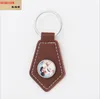 Sublimation Blanks Keychains Ornements DIY Transfert thermique rond carré rectangulaire en métal rectangulaire en cuir PU en cuir PUN chaîne Pendentifs Produits