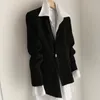 High Quality Korean Office Lady Work Blazers Coat Women Autumn Fashion Business Ruffles Long Sleeve Causal Suit Outerwear 210514