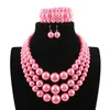 Bonne qualité à la mode perle Punk mode brillant Royal bavoir collier ras du cou plein de simulé perle collier Maxi luxe
