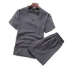 2st Summer T Shirts Cotton Linen Set Men Casual Tracksuit Chinese Style Korean Fashion Printing Clothing233U