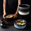 セラミックラーメンセット青と白のミキシングスープライス日本のキッチン磁器ディナーセットソーススナックボウル