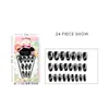 FALSE NAILS 24PCSBOX FAKTA NAIL MED DESIGN AVSKRIVA Black Ballerina Artificial Wearable Full Cover Manicure Tips2984794