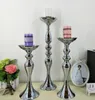 2021 new 50cm Height Metal Candle Holder Candle Stand Wedding Centerpiece Flower Rack Road Lead gold and silver