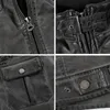 Mężczyzna USA rozmiar Pu Coats Biker Faux skórzana moda odzieży wierzchnia kurtki motocyklowe stojak na zamek błyskawiczne Pockets Men039s fur 1686833