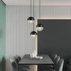 Lampes suspendues Nordic Light Luxe Rond Matériel Verre Petit Lustre Or Noir Simple Salon Salle À Manger Chambre Chevet Bar Éclairage
