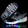 Roller Buty dla dzieci chłopcy dziewczęta Koło Led Sneakers But Z One Wheel Children Boy Girl Glowing Roller Sneakers Buty 211022