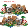 The Mountain Cave Elevator Village Tree House Building Block With Figures Compatible 21137 My World Bricks Set Gifts Toys X0503