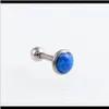 Inne ciało 10 sztuk / partia (1.2x6x3 / 4 / 5mm) Opal 16 Gauge Ball Ear Chartilage Piercing Biżuteria Kolczyki Stud Drop Dostawa 2021 BW5SS