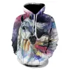 Mäns Hoodies Sweatshirts Animal Horse 3D Hoodie Sudaderas Hombre Sweatshirt Man och Kvinnor Kläder Streetwear Homme