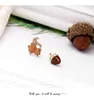 Stud 2021 The Asymmetrical Cute Squirrel With His Nut Earrings Lovely Cartoon Women Fashion Jewelry Wholesale
