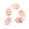 Natural Arrowhead cone Semi-precious Stone Charms Rose Quartz Healing Reiki Crystal Pendant DIY Necklace Earrings Women Fashion Jewelry Finding