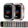 Luxe Bling Crystal Diamond Couverture complète Étuis de protection Jelly Candy Couleur Dur PC Pare-chocs pour Apple Watch iWatch série 6 5 4 3 2 44mm 42mm 40mm 38mm