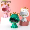 Ermakova Lucky Cat Statue Escultura Decoração Decoração Miniatura Figurine Sundries Caixa de Armazenamento Moderno Sala de estar Secretária Decor 210607