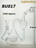 Cam Nargile Geri Dönüştürücü Bong / Rig Bubbler sigara içmek için 8 inç Yükseklik, 14 mm dişi ve kase 320g ağırlık BU017
