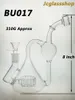 Szklana szisza Recyler Bong/Rig Bubbler do palenia 8 cali wysokości z 14mm samicą i miską 320g waga BU017