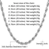 U7 Hip Hop Ed Rope Naszyjnik dla mężczyzn Kolor Złotego Grube Stal Nierdzewna Łańcuch hipisowy Hippie Long Choker Fashion Jewelry N574 2246P