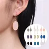 2022 new Resin Druzy Drusy Charms Earrings Designer Oval Hexagon Fashion Dangle Earring for Women Party Gift