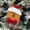 クリスマスストッキングペンダント雪だるまサンタクロースベアソックスかわいい子供キャンディギフトバッグホルダー暖炉クリスマスツリーデコレーションDD446
