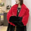 패션 겨울 여성 모피 재킷 5XL 플러스 크기 느슨한 긴 모피 overcoat 높은 모방 양 양모 두꺼운 따뜻한 여성 코트 G056 211122