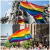 Evenement Banner Decor Rainbow Banner Mini Rainbow Pride Stick Vlag met vlaggenmast snaar vlag LGBT Rainbow Flags BH2