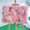 Soie Rose Fleurs 3D Toile de Fond Mur De Mariage Décoration Fleur Artificielle Panneau Mural pour La Décoration Intérieure Décors Bébé Douche 210624