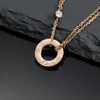 Gold Necklace For Women Simple Wwhite Crystal Girls Double Chain Love Pendant Glow Necklaces Womens Silver Stainless Steel Jewelry Luxury Designer Pendants