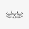 Couronne S925 Bague en argent sterling Femme Personnalité de la mode Reine Princesse Couple Anneaux Cadeau d'anniversaire Bijoux de mariage pour femmes avec O278c