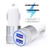 LED 5V 2.1A Dual USB Snelle autolader Metalen alumiumlegering Adapter voor iPhone Samsung Galaxy Tablet